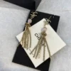 Chanel Pendant Earrings Metal, Natural Stones, Glass, Strass  Gold, Pink & Crystal