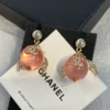 2024/25 Métiers d’art  Chanel Pendant Earrings ,pink crystal,Metal