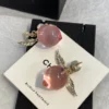 2024/25 Métiers d’art  Chanel Pendant Earrings ,pink crystal,Metal