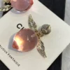 2024/25 Métiers d’art  Chanel Pendant Earrings ,pink crystal,Metal