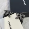 2024/25 Métiers d’art Chanel Stud Earrings  Metal & Strass  Ruthenium, Blue & Crystal