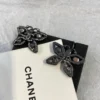 2024/25 Métiers d’art Chanel Stud Earrings  Metal & Strass  Ruthenium, Blue & Crystal