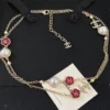 2024/25 Métiers d’art  Chanel Long Necklace   Metal, Resin & Glass Pearls  Gold, Pink & Pearly White