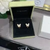 Two Butterfly earrings ,18K rose gold, Diamond, Mother-of-pearl