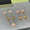 Magic Alhambra earrings, 2 motifs, Pink Mother-of-pearl