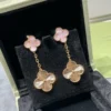 Magic Alhambra earrings, 2 motifs, Pink Mother-of-pearl