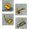 Vintage Alhambra earrings ,18K yellow gold, Tiger Eye