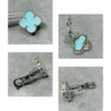 Vintage Alhambra earstuds ,18K white gold, Turquoise