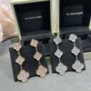 Magic Alhambra earrings, 3 motifs ,Silver , Rose golden