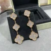 Magic Alhambra earrings, 3 motifs ,Silver , Rose golden