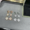 Magic Alhambra earrings, 3 motifs ,Silver , Rose golden
