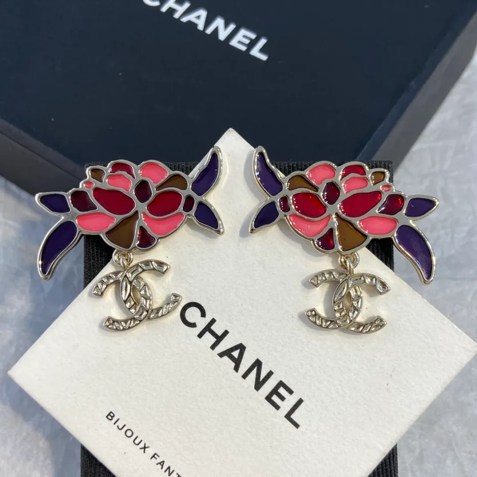 2024/25 Métiers d’art  Chanel Pendant Earrings  Metal & Resin  Gold & Multicolor