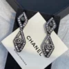 2024/25 Métiers d’art   Pendant Earrings   Metal & Strass  Ruthenium, Blue & Crystal