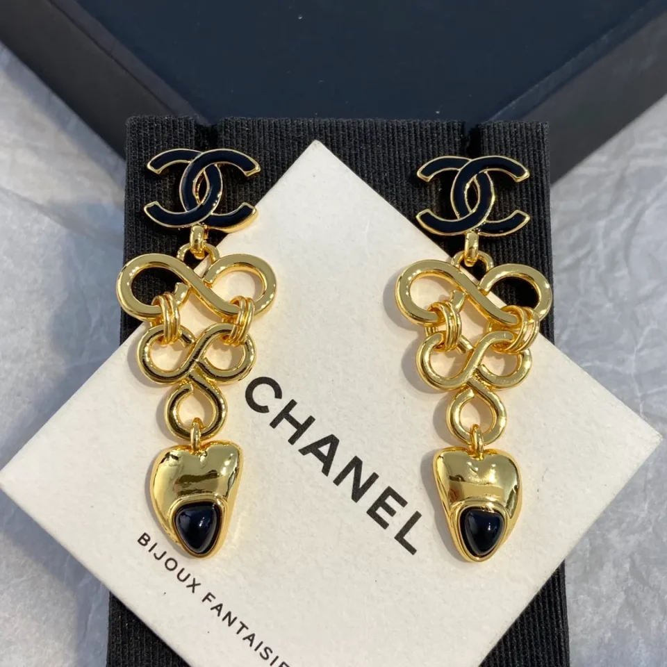 2024/25 Métiers d’art  Chanel Pendant Earrings  Metal & Resin  Golden & Black