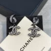 2024/25 Métiers d’art   Pendant Earrings   Metal & Strass  Ruthenium, Blue & Crystal