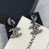 2024/25 Métiers d’art   Pendant Earrings   Metal & Strass  Ruthenium, Blue & Crystal