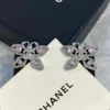 2024/25 Métiers d’art   Stud Earrings   Metal & Strass  Ruthenium, Pink & Crystal