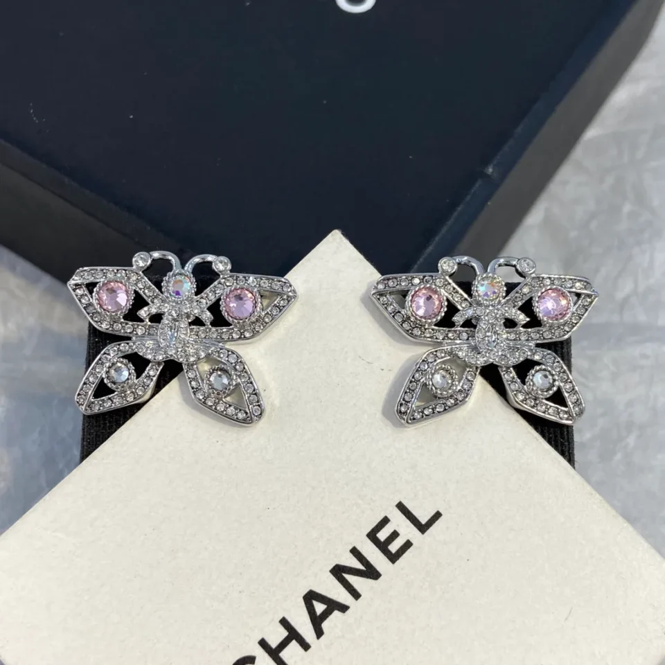 2024/25 Métiers d’art   Stud Earrings   Metal & Strass  Ruthenium, Pink & Crystal