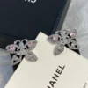 2024/25 Métiers d’art   Stud Earrings   Metal & Strass  Ruthenium, Pink & Crystal