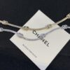 CHANEL CC Logo Choker Necklace Silver Chain Adjustable Necklace