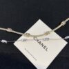 CHANEL CC Logo Choker Necklace Silver Chain Adjustable Necklace