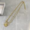 CD Multi Flowers Necklace Gold-Finish Metal, White Resin Pearls and Crystals