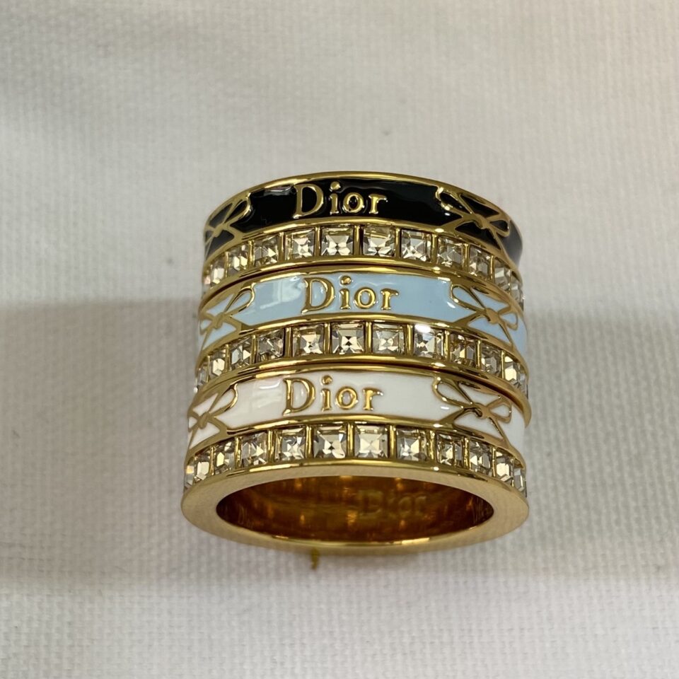 Dior Night Code Ring Gold-Finish Metal, Crystals and Latte Lacquer