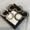 Chanel Hoop earrings – Metal, lambskin & strass, gold, black