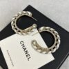 Chanel Hoop earrings – Metal, lambskin & strass, gold, black