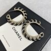 Chanel Hoop earrings – Metal, lambskin & strass, gold, black